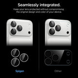 Spigen iPhone 18 Pro/18 Pro Max Linsebeskyttelse Glas.tR EZ Fit Optik Pro 2-pakning Sølv