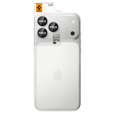 Spigen iPhone 18 Pro/18 Pro Max Linsebeskyttelse Glas.tR EZ Fit Optik Pro 2-pakning Sølv