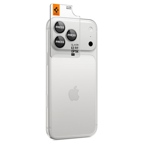 Spigen iPhone 18 Pro/18 Pro Max Linsebeskyttelse Glas.tR EZ Fit Optik Pro 2-pakning Sølv