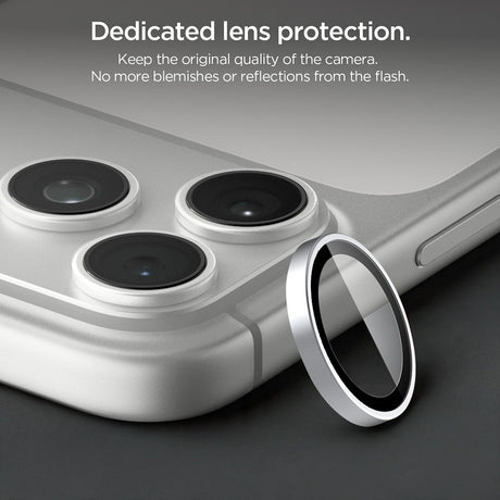 Spigen iPhone 18 Pro/18 Pro Max Linsebeskyttelse Glas.tR EZ Fit Optik Pro 2-pakning Sølv