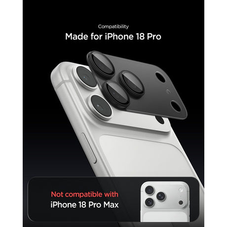 Spigen iPhone 18 Pro Linsebeskyttelse Glas.tR EZ Fit Optik Pro XL mørkegrå