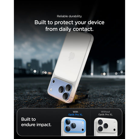 Spigen iPhone 18 Pro Linsebeskyttelse Glas.tR EZ Fit Optik Pro XL lyseblå