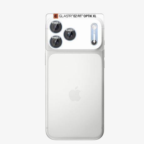 Spigen iPhone 18 Pro Linsebeskyttelse Glas.tR EZ Fit Optik Pro XL lyseblå