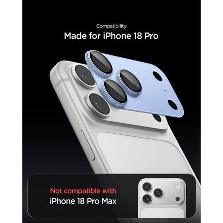 Spigen iPhone 18 Pro Linsebeskyttelse Glas.tR EZ Fit Optik Pro XL Sølv