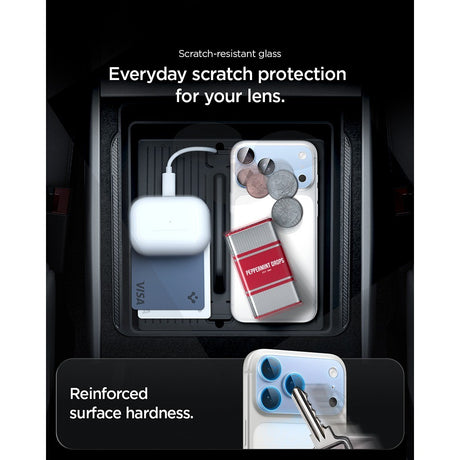 Spigen iPhone 18 Pro Linsebeskyttelse Glas.tR EZ Fit Optik Pro XL Sølv