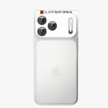 Spigen iPhone 18 Pro Linsebeskyttelse Glas.tR EZ Fit Optik Pro XL Sølv