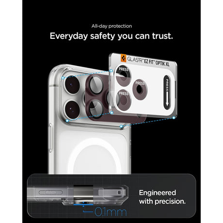 Spigen iPhone 18 Pro Max Linsebeskyttelse Glas.tR EZ Fit Optik Pro XL Mørk kirsebær