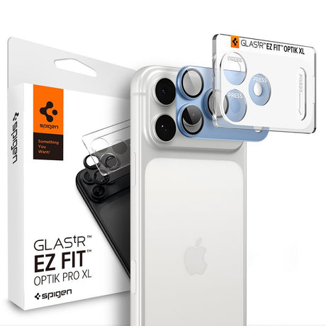 Spigen iPhone 18 Pro Max Linsebeskyttelse Glas.tR EZ Fit Optik Pro XL Lyseblå