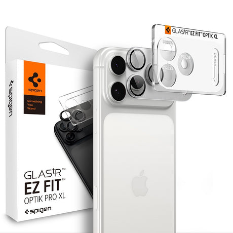Spigen iPhone 18 Pro Max Linsebeskyttelse Glas.tR EZ Fit Optik Pro XL Sølv