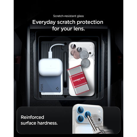 Spigen iPhone 18 Pro Max Linsebeskyttelse Glas.tR EZ Fit Optik Pro XL Sølv