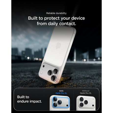 Spigen iPhone 18 Pro Max Linsebeskyttelse Glas.tR EZ Fit Optik Pro XL Sølv