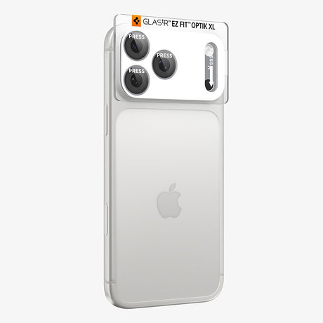 Spigen iPhone 18 Pro Max Linsebeskyttelse Glas.tR EZ Fit Optik Pro XL Sølv