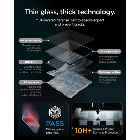 Spigen iPhone 18 Pro Skjermbeskytter Glas.tR EZ Fit Pro Privacy
