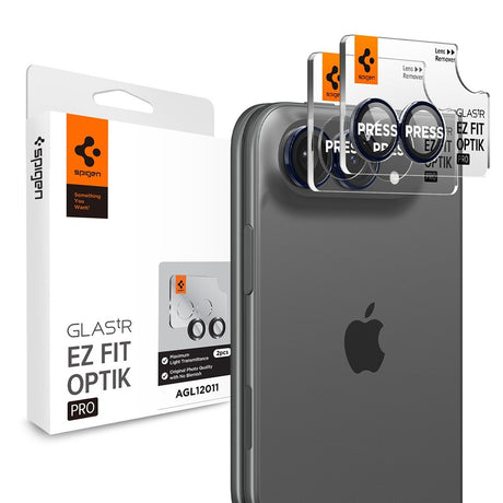 Spigen iPhone Duo Linsebeskyttelse Glas.tR EZ Fit Optik Pro 2-pakning Svart