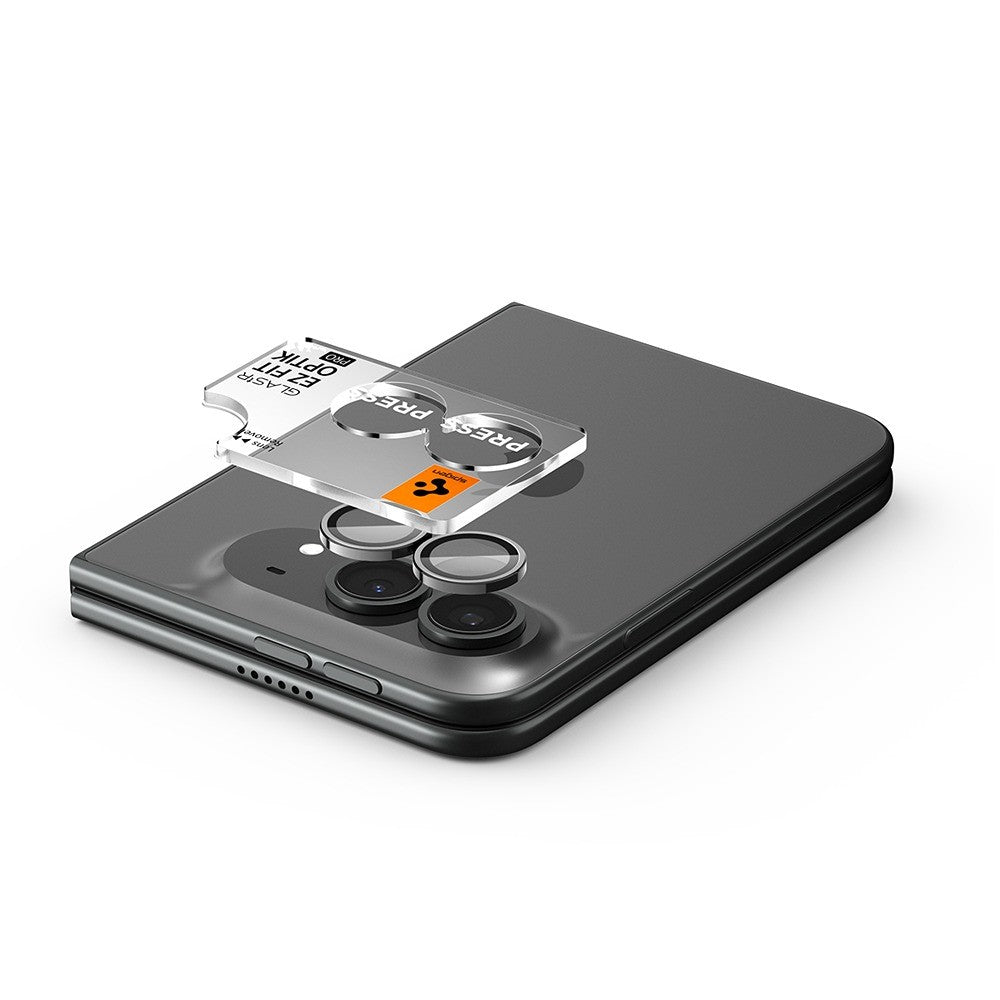 Spigen iPhone Duo Linsebeskyttelse Glas.tR EZ Fit Optik Pro 2-pakning Hvit