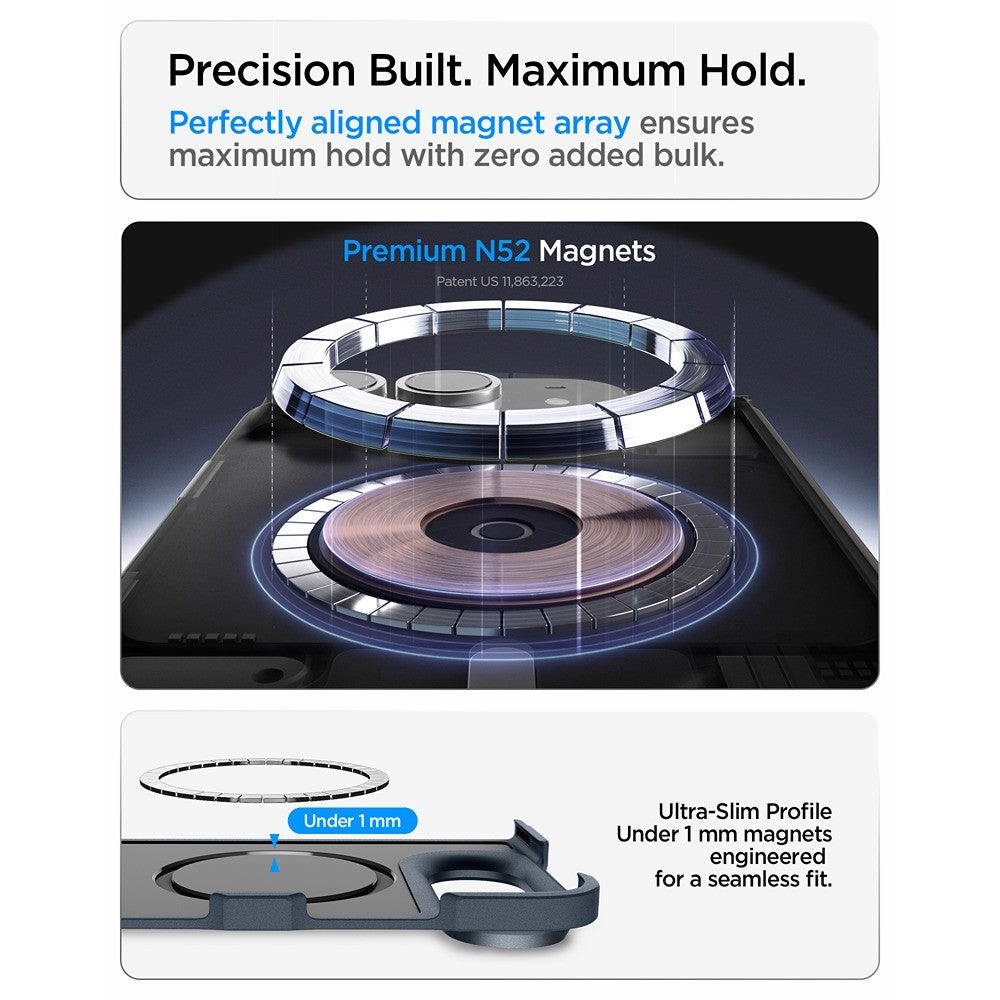 Spigen iPhone Duo Deksel Tough Armor Pro MagFit Metal Slate