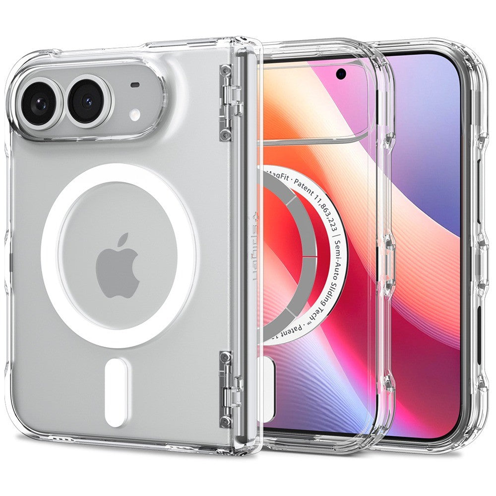Spigen iPhone Duo Deksel Ultra Hybrid Pro MagFit gjennomsiktig hvit