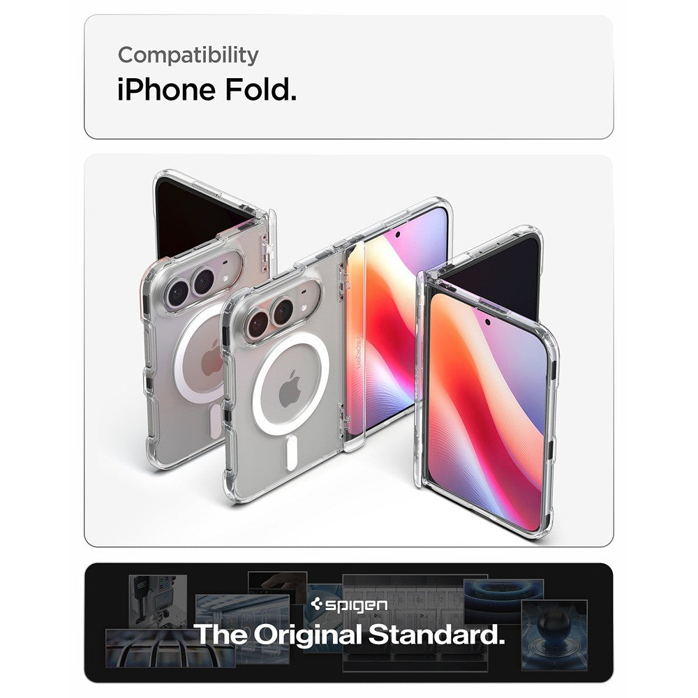 Spigen iPhone Duo Deksel Ultra Hybrid Pro MagFit gjennomsiktig hvit