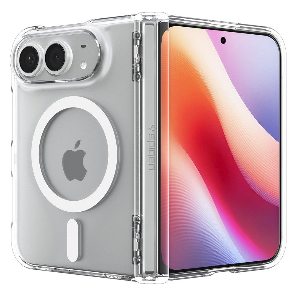 Spigen iPhone Duo Deksel Ultra Hybrid Pro MagFit gjennomsiktig hvit