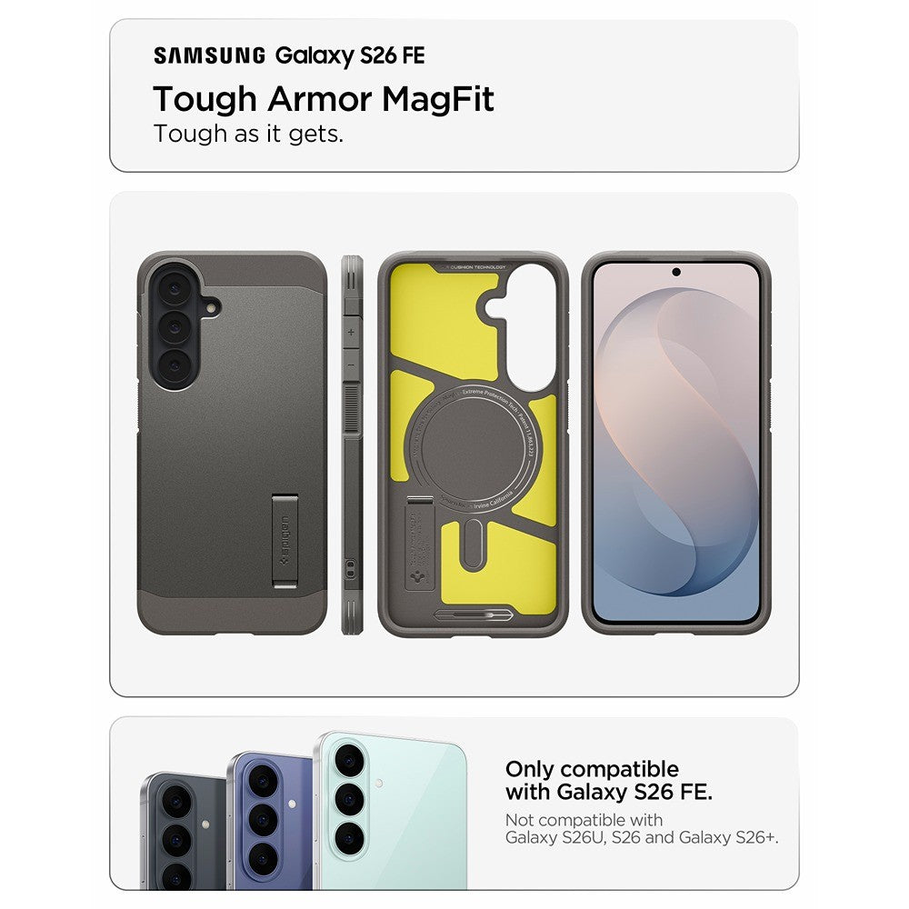 Spigen Samsung Galaxy S26 FE Skal Tough Armor MagFit Gunmetal