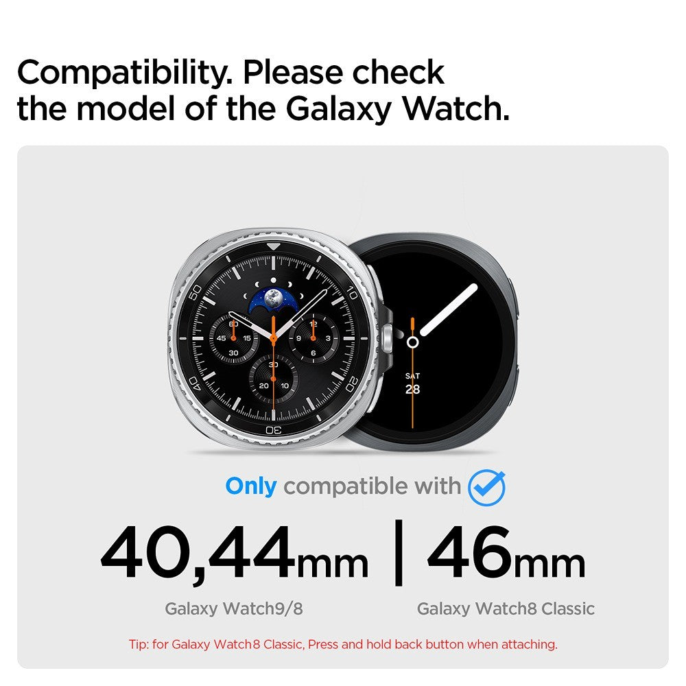 Spigen Samsung Galaxy Watch 8/9 40/44mm/Classic 46mm Armband Modern Fit 316L Svart