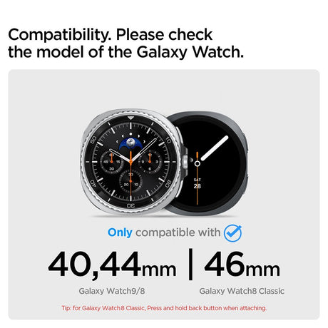 Spigen Samsung Galaxy Watch 8/9 40/44mm/Classic 46mm Armbånd Modern Fit 316L Svart