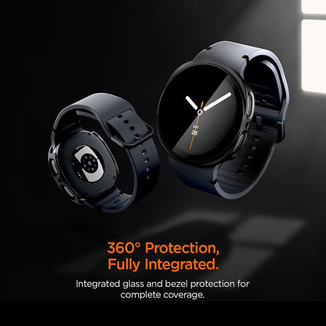 Spigen Samsung Galaxy Watch 8/9 44mm Deksel med Skjermbeskytter Thin Fit 360 Svart