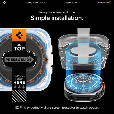 Spigen Samsung Galaxy Watch Ultra 2 47mm Skjermbeskytter GLAS.tR EZ Fit 2-pack