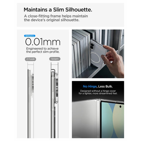 Spigen Samsung Galaxy Z Fold 8 Deksel Air Skin MagFit Clear White