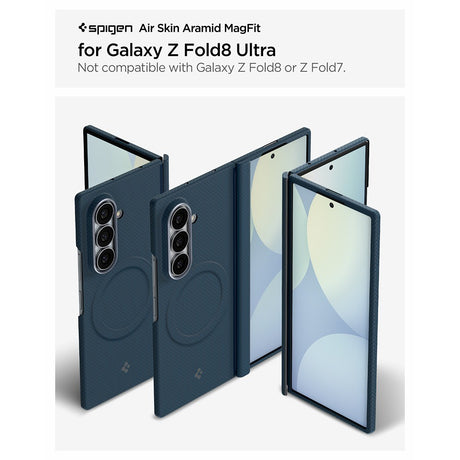 Spigen Samsung Galaxy Z Fold 8 Ultra Deksel Air Skin Aramid MagFit Navy
