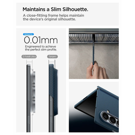 Spigen Samsung Galaxy Z Fold 8 Ultra Deksel Air Skin Aramid MagFit Navy