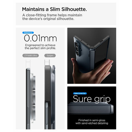 Spigen Samsung Galaxy Z Fold 8 Ultra Skal Slim Armor Pro MagFit Metal Slate