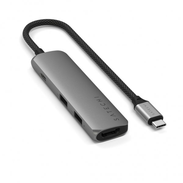 Satechi 4-in-1 USB-C Slim Multiport Adapter 4K Space Gray