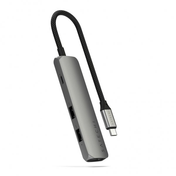 Satechi 4-in-1 USB-C Slim Multiport Adapter 4K Space Gray