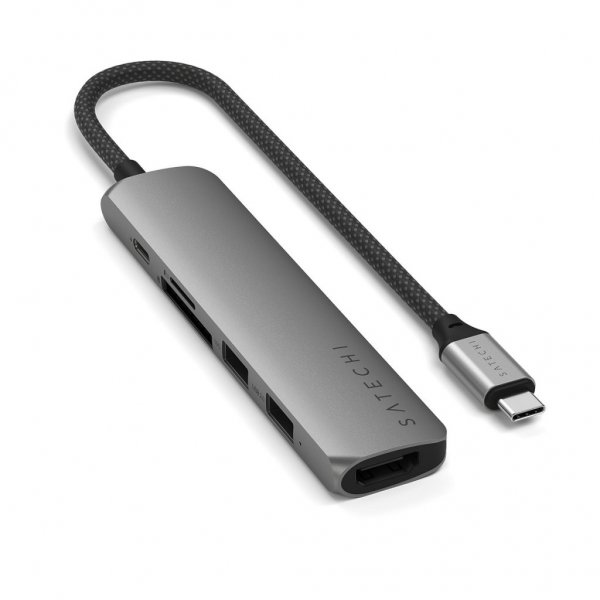 Satechi 6-in-1 USB-C Slim Multiport Adapter Space Gray