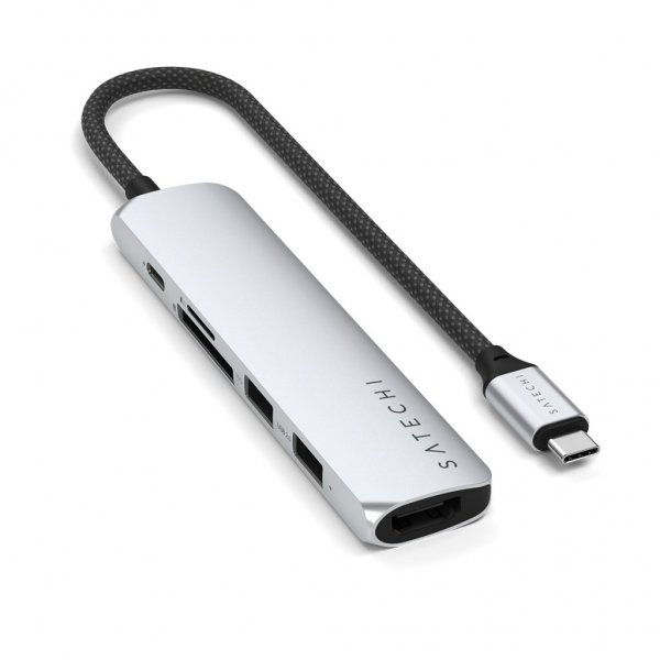 Satechi 6-in-1 USB-C Slim Multiport Adapter Sølv