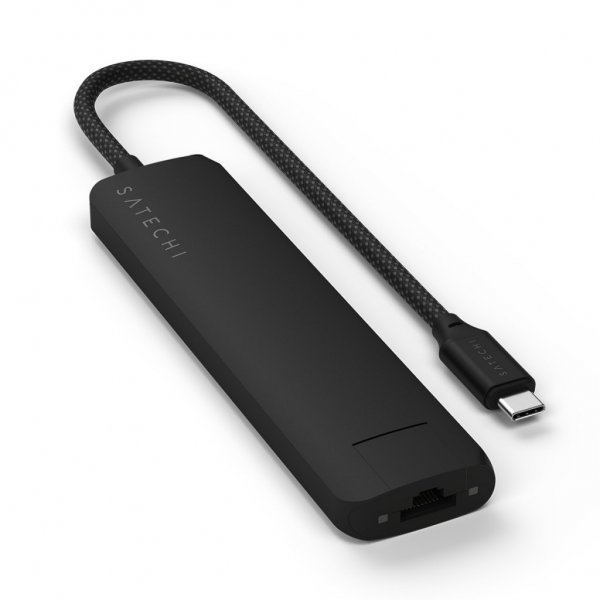 Satechi 7-in-1 USB-C Slim Multiport Adapter with Ethernet Svart
