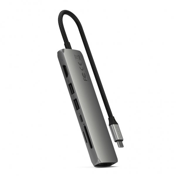 Satechi 7-in-1 USB-C Slim Multiport Adapter with Ethernet Space Gray