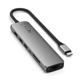Satechi 7-in-1 USB-C Slim Multiport Adapter with Ethernet Space Gray