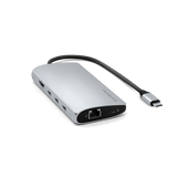 Satechi USB-C Multiport Adapter 8K With Ethernet V3 Sølv