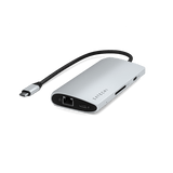 Satechi USB-C Multiport Adapter 8K With Ethernet V3 Sølv