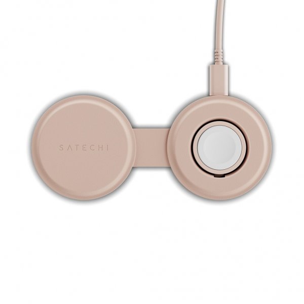 Satechi OntheGo 2-i-1 trådløs lader Desert Rose