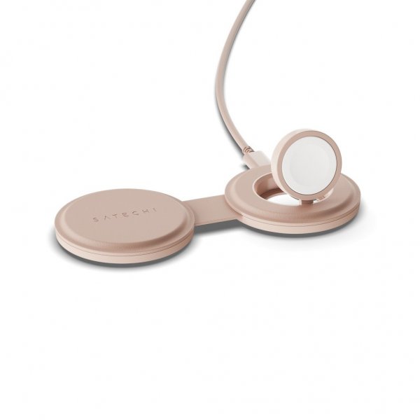 Satechi OntheGo 2-i-1 trådløs lader Desert Rose