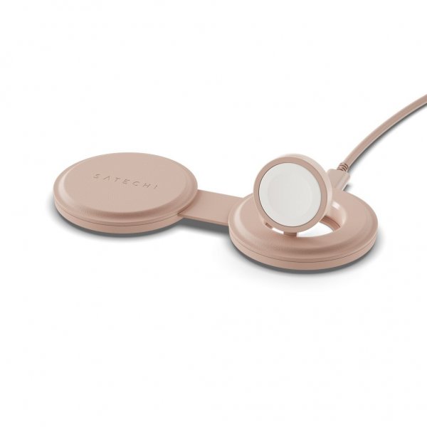 Satechi OntheGo 2-i-1 trådløs lader Desert Rose