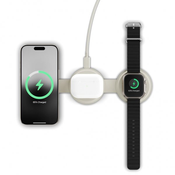 Satechi OntheGo 3-i-1 trådløs lader Sand