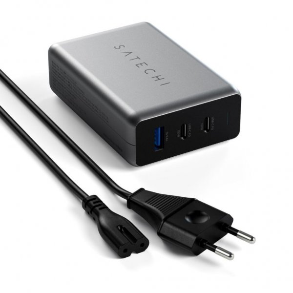 Satechi 100W GaN PD-reseLader med dubbla USB-C och USB-A-uttag