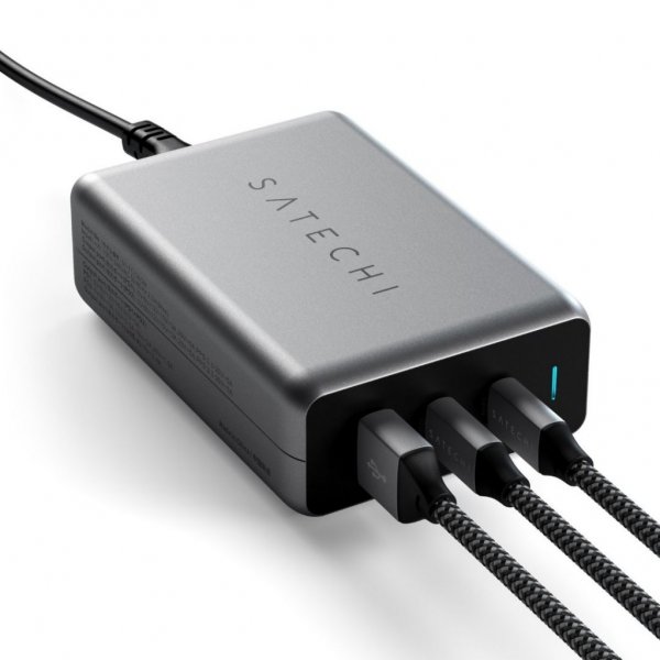 Satechi 100W GaN PD-reseLader med dubbla USB-C och USB-A-uttag