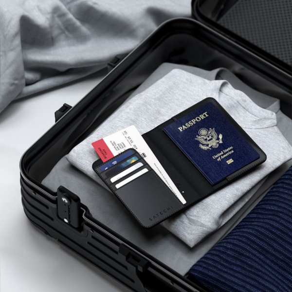 Satechi Vegan-Leather FindAll Passport Cover Svart