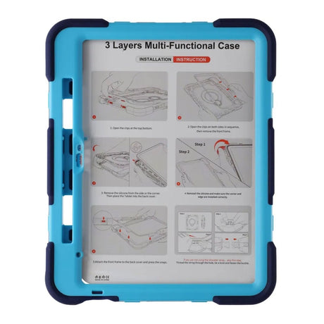 iPad 11 (A16)/iPad 10.9 (gen 10) Deksel med stativ og Håndstropp Blå