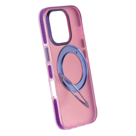 iPhone 16 Pro Deksel med roterbart stativ Rosa Lilla